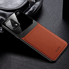 Silikon Hülle Handyhülle Gummi Schutzhülle Flexible Leder Tasche mit Magnetisch FL1 für Samsung Galaxy F42 5G Braun