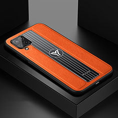 Silikon Hülle Handyhülle Gummi Schutzhülle Flexible Leder Tasche mit Magnetisch FL1 für Samsung Galaxy M12 Orange