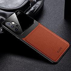 Silikon Hülle Handyhülle Gummi Schutzhülle Flexible Leder Tasche mit Magnetisch FL1 für Samsung Galaxy M32 5G Braun