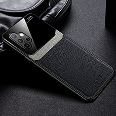 Silikon Hülle Handyhülle Gummi Schutzhülle Flexible Leder Tasche mit Magnetisch FL1 für Samsung Galaxy M32 5G Schwarz