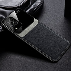 Silikon Hülle Handyhülle Gummi Schutzhülle Flexible Leder Tasche mit Magnetisch FL1 für Samsung Galaxy M53 5G Schwarz