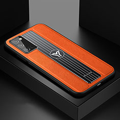 Silikon Hülle Handyhülle Gummi Schutzhülle Flexible Leder Tasche mit Magnetisch FL1 für Samsung Galaxy Note 20 5G Orange