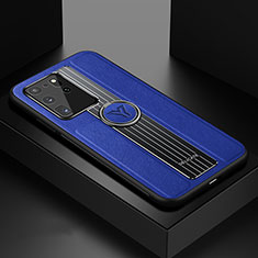 Silikon Hülle Handyhülle Gummi Schutzhülle Flexible Leder Tasche mit Magnetisch FL1 für Samsung Galaxy S20 Ultra 5G Blau