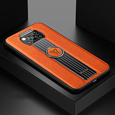 Silikon Hülle Handyhülle Gummi Schutzhülle Flexible Leder Tasche mit Magnetisch FL1 für Xiaomi Poco X3 NFC Orange
