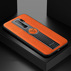 Silikon Hülle Handyhülle Gummi Schutzhülle Flexible Leder Tasche mit Magnetisch FL1 für Xiaomi Redmi 9 Prime India Orange