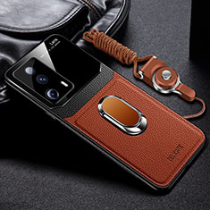 Silikon Hülle Handyhülle Gummi Schutzhülle Flexible Leder Tasche mit Magnetisch FL2 für Xiaomi Mi 12 Lite NE 5G Braun