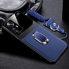 Silikon Hülle Handyhülle Gummi Schutzhülle Flexible Leder Tasche mit Magnetisch FL2 für Xiaomi Mi 12T 5G Blau