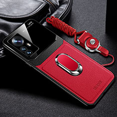 Silikon Hülle Handyhülle Gummi Schutzhülle Flexible Leder Tasche mit Magnetisch FL2 für Xiaomi Mi 12T 5G Rot