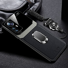 Silikon Hülle Handyhülle Gummi Schutzhülle Flexible Leder Tasche mit Magnetisch FL2 für Xiaomi Mi 12T 5G Schwarz
