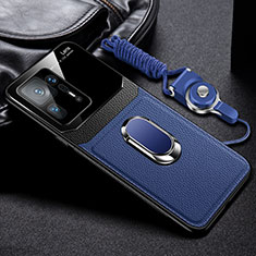 Silikon Hülle Handyhülle Gummi Schutzhülle Flexible Leder Tasche mit Magnetisch FL2 für Xiaomi Mi Mix 4 5G Blau