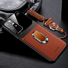 Silikon Hülle Handyhülle Gummi Schutzhülle Flexible Leder Tasche mit Magnetisch FL2 für Xiaomi Redmi Note 11S 5G Braun