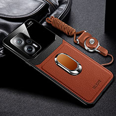 Silikon Hülle Handyhülle Gummi Schutzhülle Flexible Leder Tasche mit Magnetisch FL2 für Xiaomi Redmi Note 11T Pro+ Plus 5G Braun