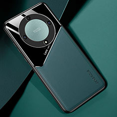 Silikon Hülle Handyhülle Gummi Schutzhülle Flexible Leder Tasche mit Magnetisch für Huawei Honor Magic6 Lite 5G Grün
