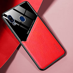 Silikon Hülle Handyhülle Gummi Schutzhülle Flexible Leder Tasche mit Magnetisch für Samsung Galaxy A20e Rot