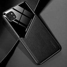 Silikon Hülle Handyhülle Gummi Schutzhülle Flexible Leder Tasche mit Magnetisch für Samsung Galaxy A22 5G Schwarz