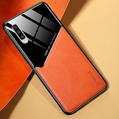 Silikon Hülle Handyhülle Gummi Schutzhülle Flexible Leder Tasche mit Magnetisch für Samsung Galaxy A70S Orange