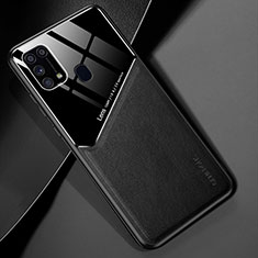 Silikon Hülle Handyhülle Gummi Schutzhülle Flexible Leder Tasche mit Magnetisch für Samsung Galaxy M21s Schwarz