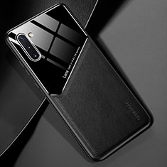 Silikon Hülle Handyhülle Gummi Schutzhülle Flexible Leder Tasche mit Magnetisch für Samsung Galaxy Note 10 5G Schwarz