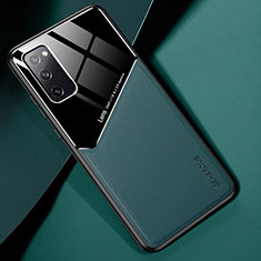 Silikon Hülle Handyhülle Gummi Schutzhülle Flexible Leder Tasche mit Magnetisch für Samsung Galaxy S20 Lite 5G Grün