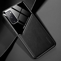Silikon Hülle Handyhülle Gummi Schutzhülle Flexible Leder Tasche mit Magnetisch für Samsung Galaxy S20 Lite 5G Schwarz