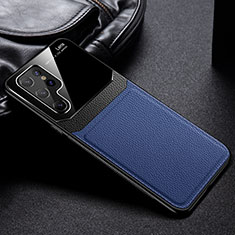 Silikon Hülle Handyhülle Gummi Schutzhülle Flexible Leder Tasche mit Magnetisch für Samsung Galaxy S21 Ultra 5G Blau