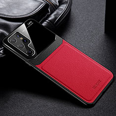 Silikon Hülle Handyhülle Gummi Schutzhülle Flexible Leder Tasche mit Magnetisch für Samsung Galaxy S21 Ultra 5G Rot