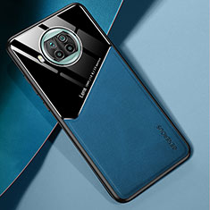 Silikon Hülle Handyhülle Gummi Schutzhülle Flexible Leder Tasche mit Magnetisch für Xiaomi Mi 10i 5G Blau