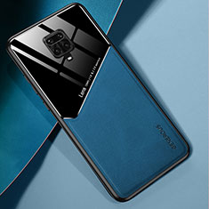 Silikon Hülle Handyhülle Gummi Schutzhülle Flexible Leder Tasche mit Magnetisch für Xiaomi Poco M2 Pro Blau