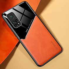 Silikon Hülle Handyhülle Gummi Schutzhülle Flexible Leder Tasche mit Magnetisch für Xiaomi Redmi K30S 5G Orange