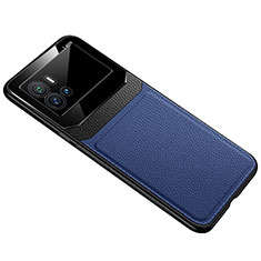 Silikon Hülle Handyhülle Gummi Schutzhülle Flexible Leder Tasche mit Magnetisch S01 für Vivo iQOO 9 Pro 5G Blau