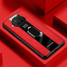 Silikon Hülle Handyhülle Gummi Schutzhülle Flexible Leder Tasche mit Magnetisch S01 für Xiaomi Mi 10i 5G Rot