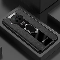 Silikon Hülle Handyhülle Gummi Schutzhülle Flexible Leder Tasche mit Magnetisch S01 für Xiaomi Mi 10T Lite 5G Schwarz