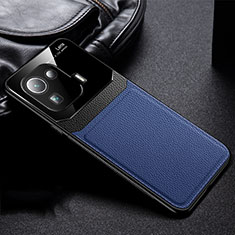 Silikon Hülle Handyhülle Gummi Schutzhülle Flexible Leder Tasche mit Magnetisch S02 für Xiaomi Mi 11 Pro 5G Blau