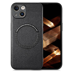 Silikon Hülle Handyhülle Gummi Schutzhülle Flexible Leder Tasche mit Magnetisch S02D für Apple iPhone 13 Schwarz