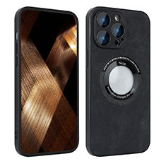 Silikon Hülle Handyhülle Gummi Schutzhülle Flexible Leder Tasche mit Magnetisch S07D für Apple iPhone 13 Pro Schwarz