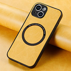 Silikon Hülle Handyhülle Gummi Schutzhülle Flexible Leder Tasche mit Magnetisch S11D für Apple iPhone 13 Gelb
