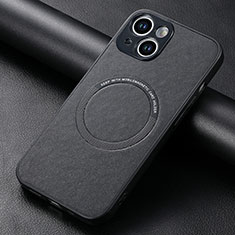 Silikon Hülle Handyhülle Gummi Schutzhülle Flexible Leder Tasche mit Magnetisch S11D für Apple iPhone 14 Schwarz