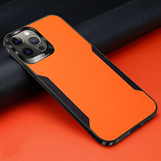 Silikon Hülle Handyhülle Gummi Schutzhülle Flexible Leder Tasche N01 für Apple iPhone 12 Pro Max Orange