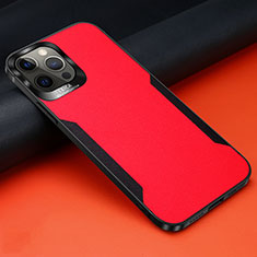 Silikon Hülle Handyhülle Gummi Schutzhülle Flexible Leder Tasche N01 für Apple iPhone 12 Pro Max Rot