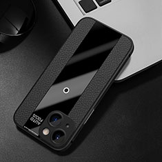 Silikon Hülle Handyhülle Gummi Schutzhülle Flexible Leder Tasche S01 für Apple iPhone 14 Schwarz