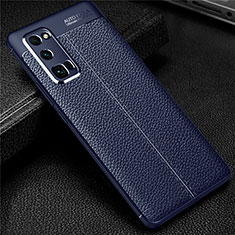 Silikon Hülle Handyhülle Gummi Schutzhülle Flexible Leder Tasche S01 für Huawei Honor 30 Pro Blau