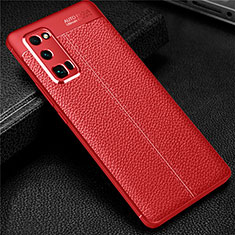 Silikon Hülle Handyhülle Gummi Schutzhülle Flexible Leder Tasche S01 für Huawei Honor 30 Pro Rot