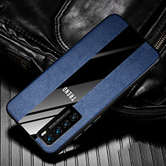 Silikon Hülle Handyhülle Gummi Schutzhülle Flexible Leder Tasche S01 für Huawei Nova 7 5G Blau