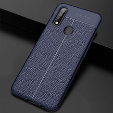 Silikon Hülle Handyhülle Gummi Schutzhülle Flexible Leder Tasche S01 für Oppo A31 Blau