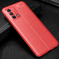 Silikon Hülle Handyhülle Gummi Schutzhülle Flexible Leder Tasche S01 für Oppo A74 4G Rot