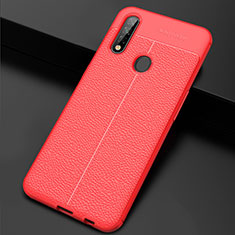 Silikon Hülle Handyhülle Gummi Schutzhülle Flexible Leder Tasche S01 für Oppo A8 Rot