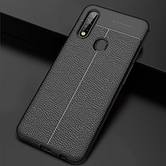 Silikon Hülle Handyhülle Gummi Schutzhülle Flexible Leder Tasche S01 für Oppo A8 Schwarz