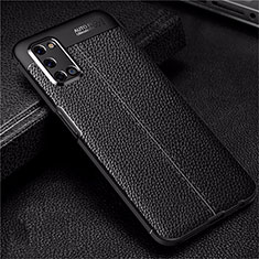 Silikon Hülle Handyhülle Gummi Schutzhülle Flexible Leder Tasche S01 für Oppo A92 Schwarz