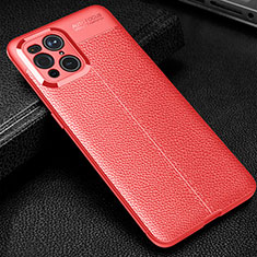 Silikon Hülle Handyhülle Gummi Schutzhülle Flexible Leder Tasche S01 für Oppo Find X3 5G Rot