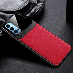 Silikon Hülle Handyhülle Gummi Schutzhülle Flexible Leder Tasche S01 für Oppo Reno4 5G Rot